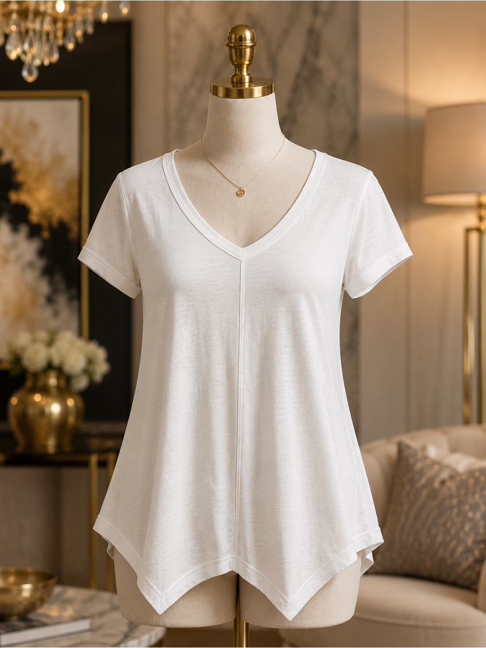 ✨American Eagle White Scalloped Hem Top | Soft Cotton Boho Tee | Bundle & Save